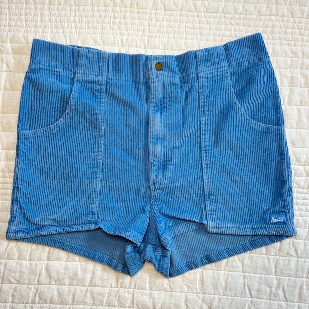 Hammies High Waisted Corduroy Shorts Poppy Blue Retro
